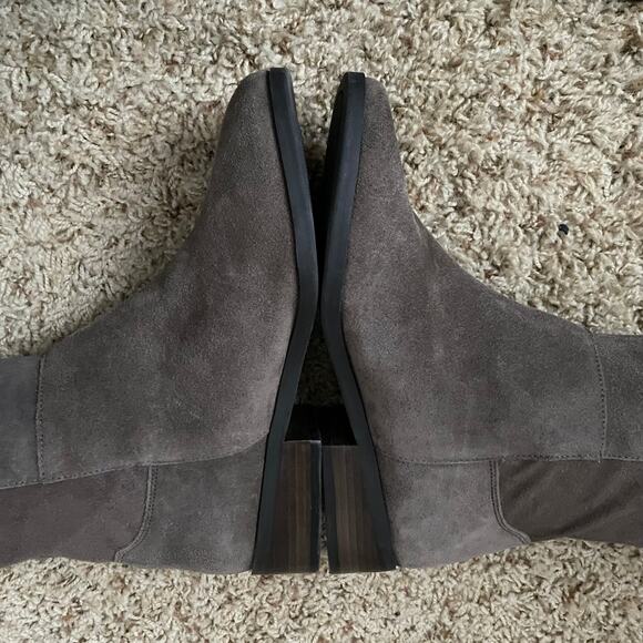 Lucky Brand Boots Womens Size 6.5 Taupe Gray Calypso Suede Leather Over the Knee - Picture 10 of 16